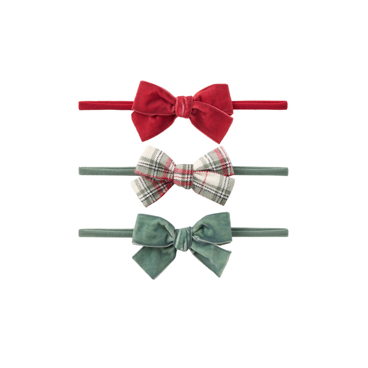 Winter Tartan and Velvet Headband Set 3 pk